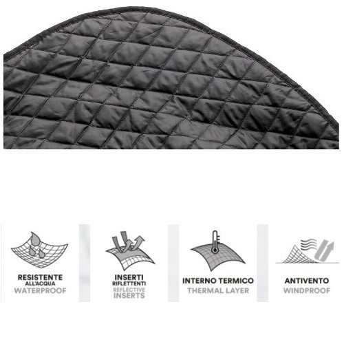 COMPATIBILE CON PIAGGIO BEVERLY 300 HPE COPRIGAMBE TERMOSCUD PARANNANZA IMPERMEABILE IMBOTTITO IN PILE DA INDOSSARE PER SCOOTER COPERTA TERMICA CON - 2