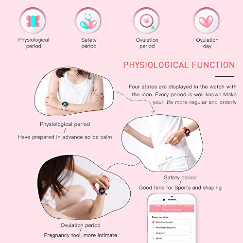 Women's Smart Watch, Fitness Tracker Smart Watch for Women, Color Touch Screen Fitness Sleep Monitor Waterproof Call Reminder with Text GPS Auto Wake Screen Smartwatches for iPhone Android - Thumbnail 2