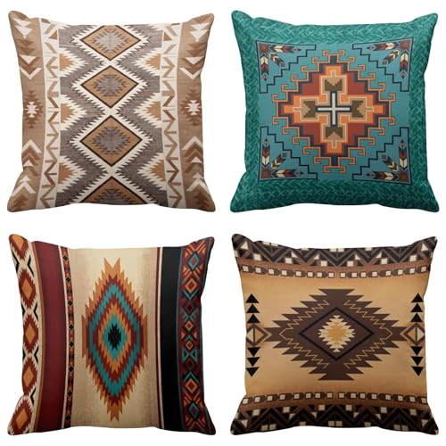 Emvency Set of 4 Throw Pillow Covers Tribal...