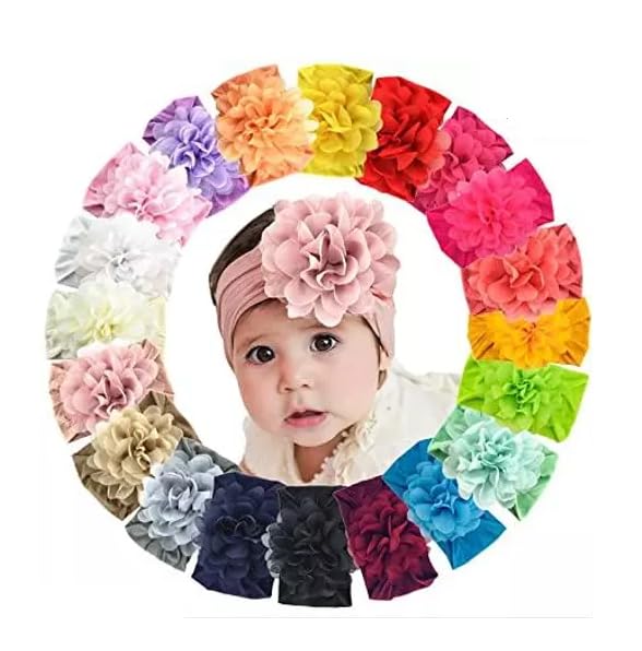 Tanu Enterprises Baby Headband Girls .Flower Elastic Hair Band Hair Accessories Knit Hairband Infant Photography Headbands (3Pack)