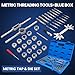 80 PCS Tap and Die Set SAE and Metric, Standard and Metric Threading Tool Kit for Internal and External Threads, Tap & Die Sets with Wrenches for Automotive, DIY, and Metal Repair