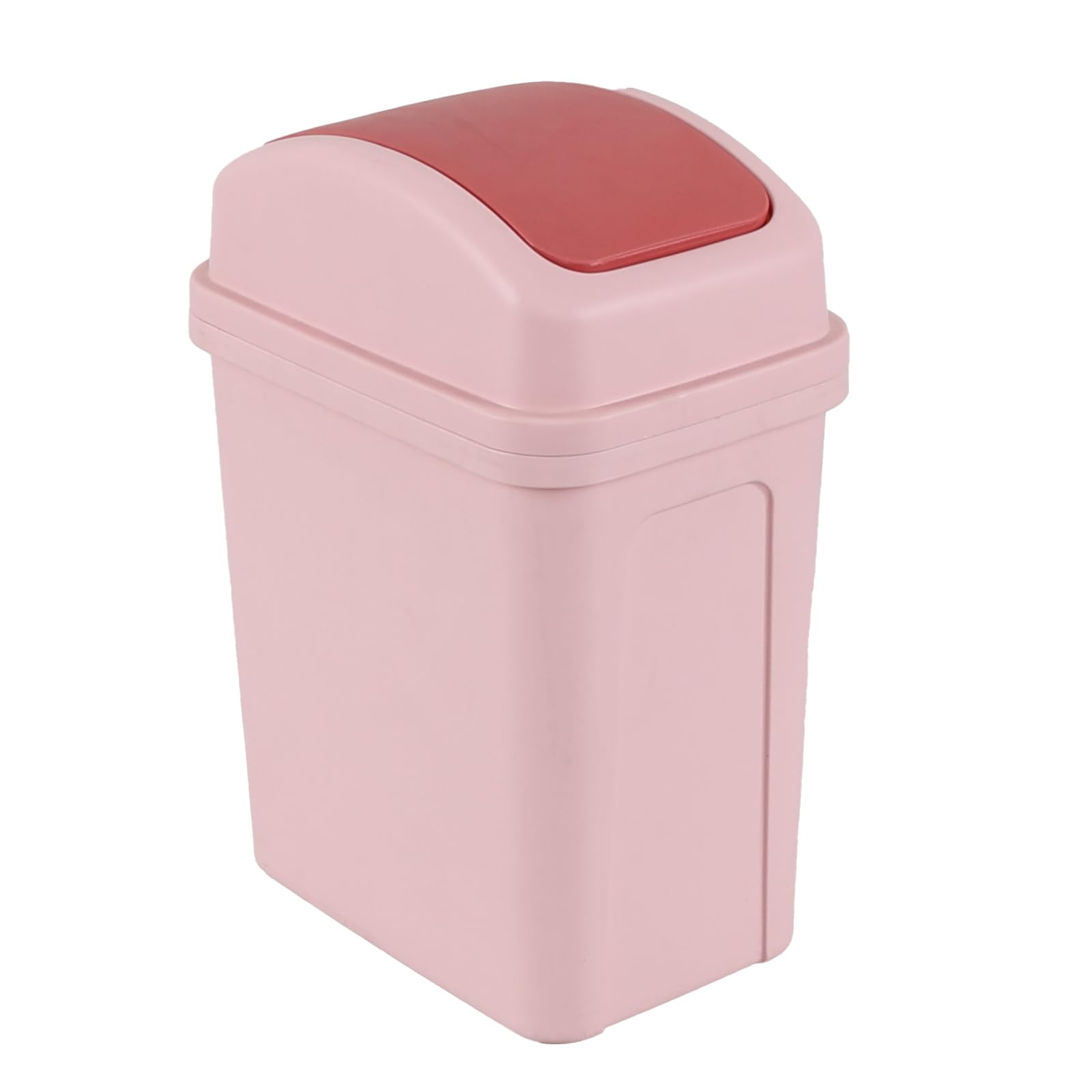Ionoloy 7 L Plastic Swing Lid Trash Bin, 1.8 Gallon Slim Garbage Can, Pink, 1 Pack