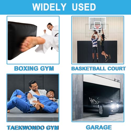 Image of Basketball Wall Panels, 2 inch Thick Wall Pads for Gym, Gym Wall Padding with Waterproof Leather, Anti Collision Padded Foam Mat Protection for Kids Basketball Hoops