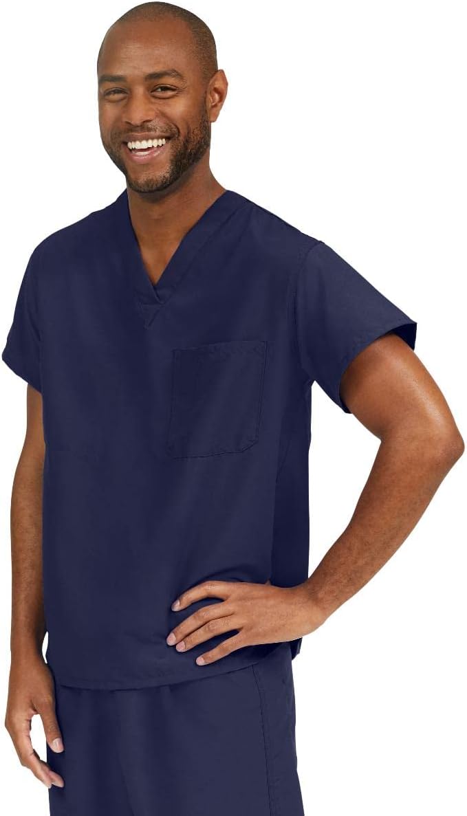 PerforMAX Unisex Reversible Scrub Top, MDL-CC, X-Small, Navy