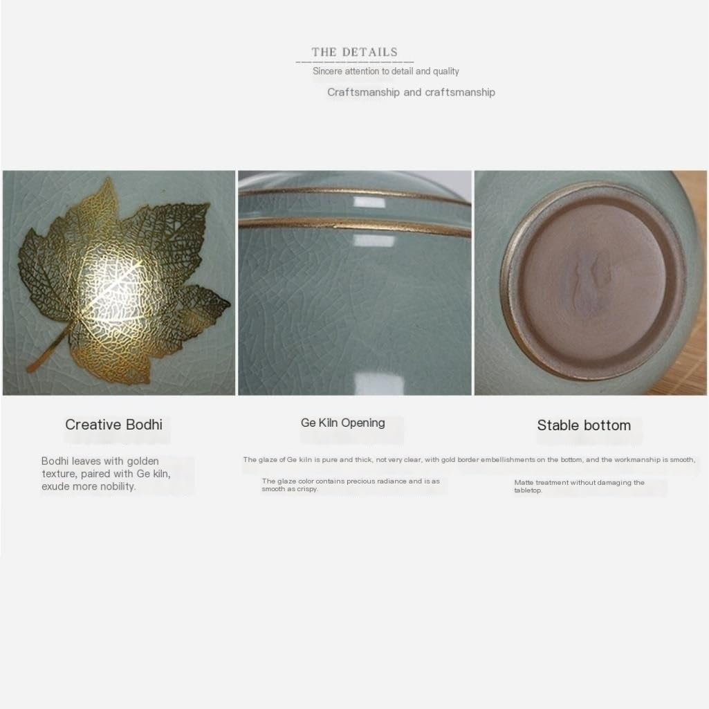 Tarro de almacenamiento de té a granel, de cerámica, grande, azul y dorado, sellado, tarro individual, para el hogar, cocina, almacenamiento de alimentos, organizador de té (A)
