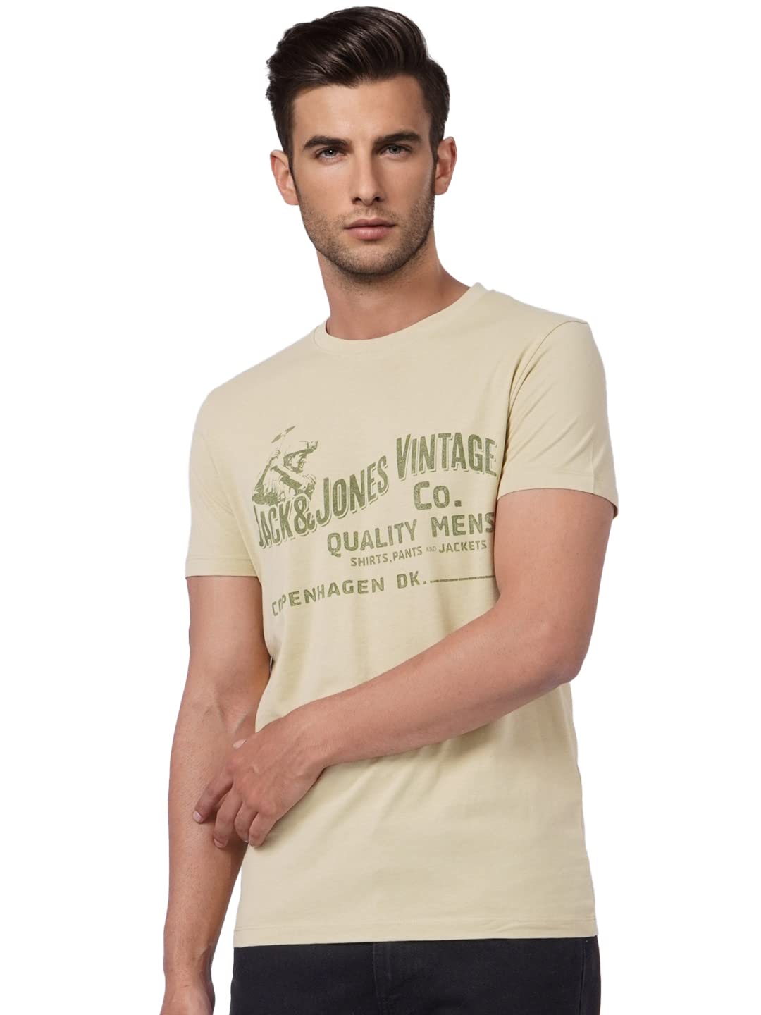 Jack & JonesMen's Placement Print Slim Fit Crew Neck T-Shirt