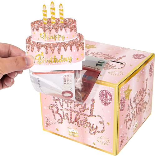 La Mejor Recopilación de Huchas más recomendados. 47 LBYHZS Caja de Regalo de Cumpleaños para Tirón de Efectivo, Hucha Cumpleaños para Tirar de Dinero,Caja de Regalo Sorpresa para Niños y Adultos con 30 Bolsas...