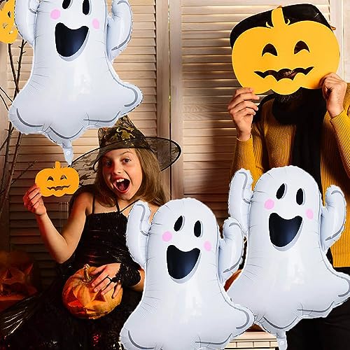 Hadckja HBB-04 Ghost Balloons White Ghost Halloween Balloons Ghost Foil Balloons For Ghost-Themed Party Supplies Decorations Halloween Party Decorations Balloons Party Sets-3Pcs thumb #4