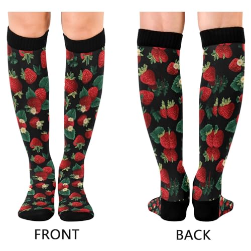 Image of Wusikd Heartbeat Symbol Compression Socks for Women and Men Circulation Black Long Socks for Athletic Running 1