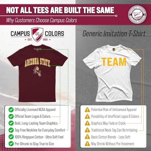 Image of NCAA Gameday Cotton T-Shirt for Men and Women | Officially Licensed NCAA Tee - Preshrunk Ring-Spun Cotton - Screen-Printed Team Logo