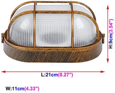 7W LED American Retro Industrial Outdoor/Indoor Gate Door-side Garage Wall Sconces Light Fixture Waterproof IP54 Bronze Pure white