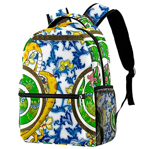 Sac à dos décontracté pour femme grande capacité à motif forêt coloré
