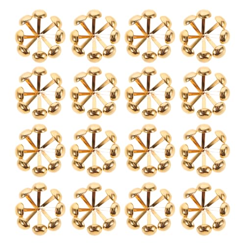 MUELODSIC 100 Tachuelas de Metal para Manualidades, Mini Sujetadores Redondos de Cabeza Redonda 10 Mm, 100 Unidades Doradas para Scrapbooking, Cierres Metálicos para Papel y Bricolaje