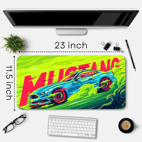 Image of Extended Gaming Mouse Pad for Desk (23x11.5 Inch) - Large Mouse Pad for Office & Home | Non-Slip Rubber Base, Smooth Surface Desk Mat for Laptop, Keyboard & Mouse (Sports Car Edition) (Print 5)