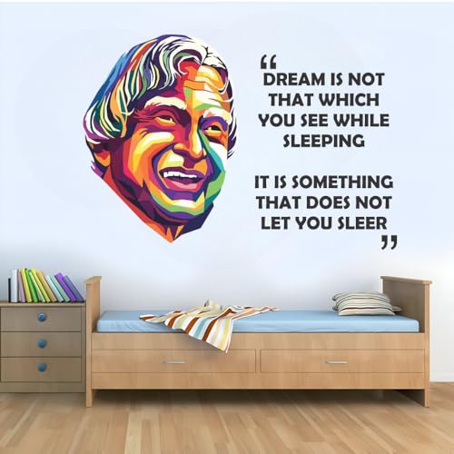 Image of Dr. A.P.J. Abdul Kalam Inspirational Quote Wall Sticker - Motivational Wall Decal for Study Room, Office, Classroom & Home Decor (Size - 46CM X66CM)