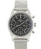 Breitling Transocean Negro cronógrafo dial Acero Inoxidable Acero Mens Reloj ab015212-ba99