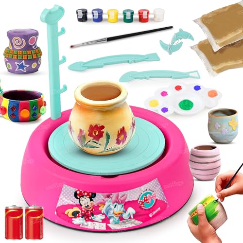 Image of Zest 4 Toyz Battery Operated Imaginative Arts DIY Pottery Wheel Game with Colors and Stencils | Creative Educational Toy (Pink)
