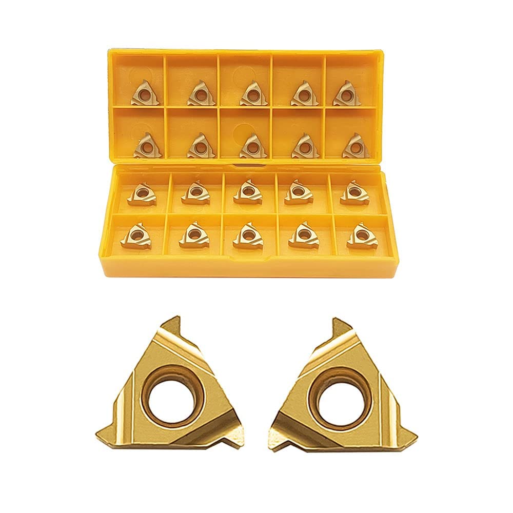 Drehmaschine Gewindeeinsätze 11ER AG60 + 11IR AG60 Carbid-Einsätze für Außengewinde/Innengewinde Drehwerkzeughalter für Edelstahl und Eisen, 20pcs…
