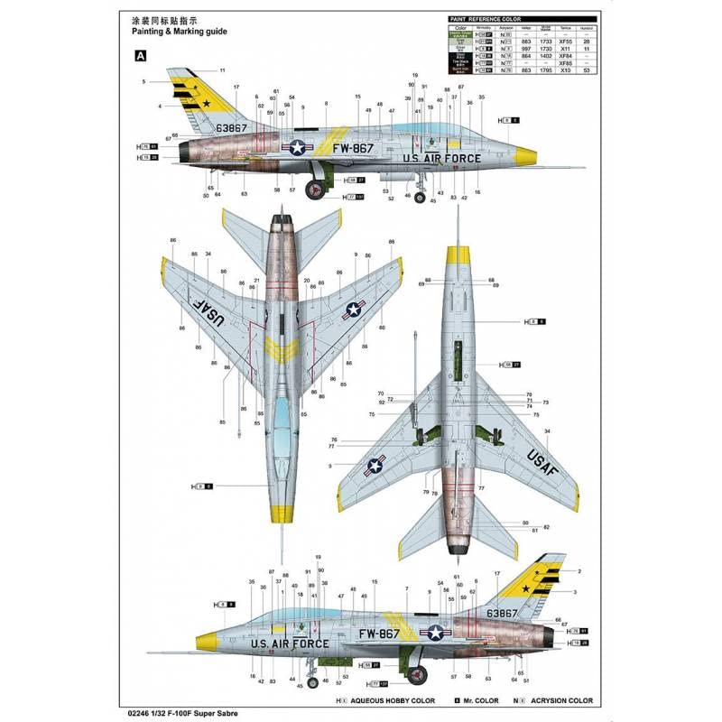 Trumpeter Modell-Flugzeug F-100f Super Sabre