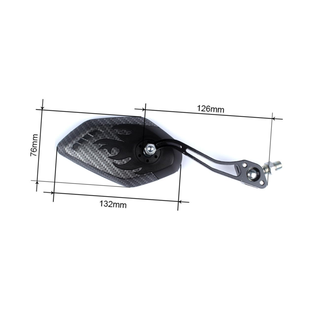 Specchietto Manubrio per Bici da Corsa in Fibra di Carbonio Nero, Leggero e Resistente, Angolo Ampio Regolabile, Facile da Installare, Set per Manubrio 21-23mm