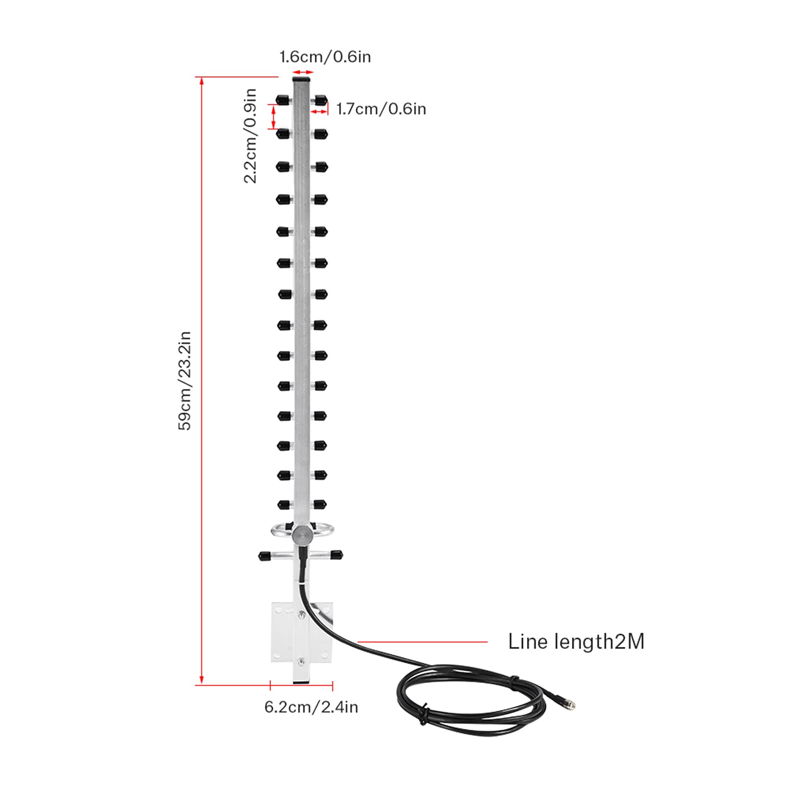 KIMISS Antenne Directionnelle Antenne Routeur sans Fil Argent Connecteur Rpsma 2.4Ghz 25Dbi Antenne sans Fil Directionnelle Routeur WiFi Câble Extérieur 2M