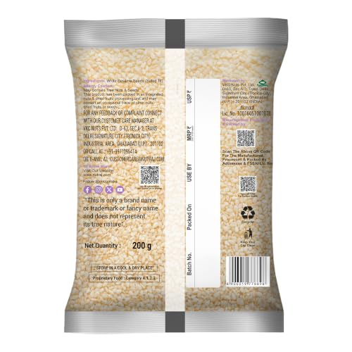 Image of Nutraj White Sesame Seeds (Safed Til) 400g (200g Pack of 2)