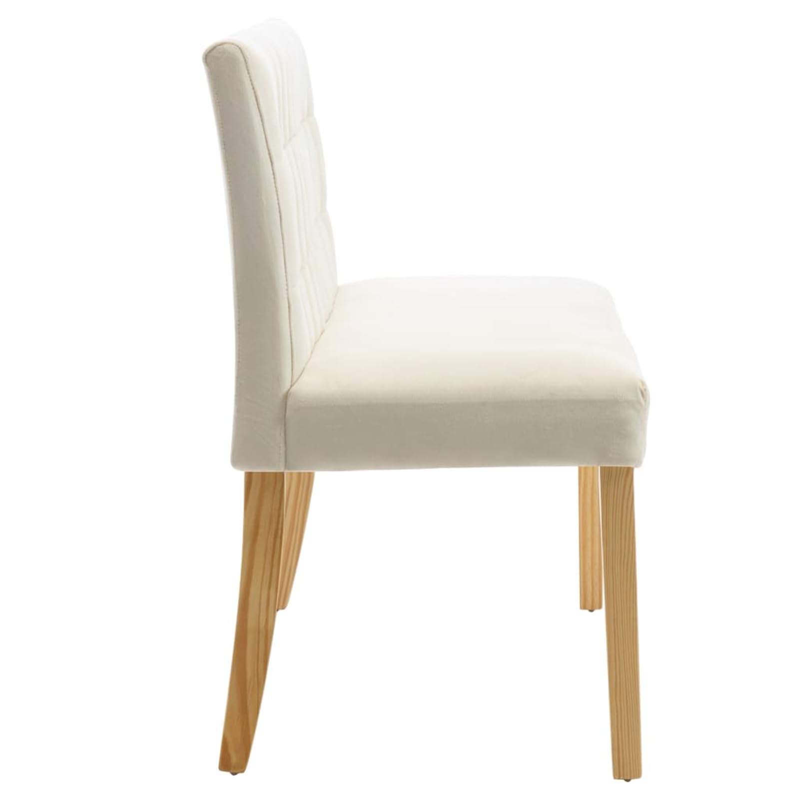 Homgoday Banquette rembourrée en velours crème avec dossier linéaire - Assemblage facile