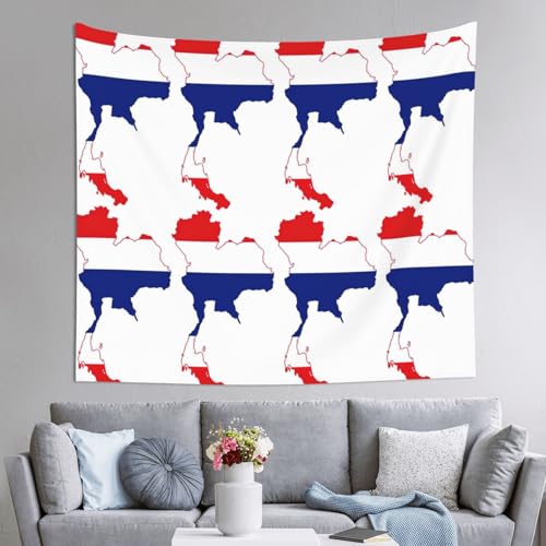 Tenture drapeau Thaïlande drapé mural JEJEA grand format 152x130 pour salon et chambre