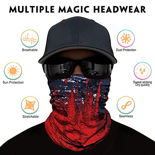 Image of Venswell Neck Gaiter Face Mask Men Women,Seamless Bandana Rave Face Cover Scarf Mask,Balaclava,Headband, Head Wrap,Headwear