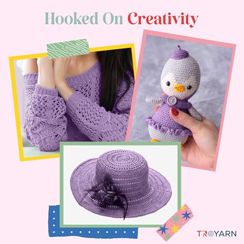 Image of Yarn for Crocheting & Knitting - 2 Skeins (2x383 Yds) (105622 - Aster Flower) - 100% Microfiber Acrylic for Craft Projects