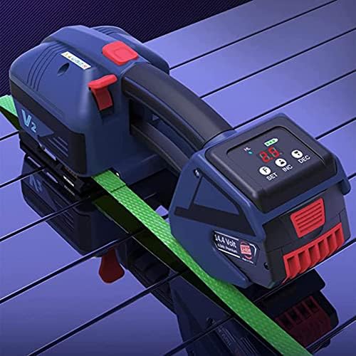 High-Performance Electric Strapping Machine - Battery-Powered Tool for 1/2" to 5/8" PP/PET Bands - Packaging Tensioner with 900-3200N Tensile Strength (Includes 1 Battery)