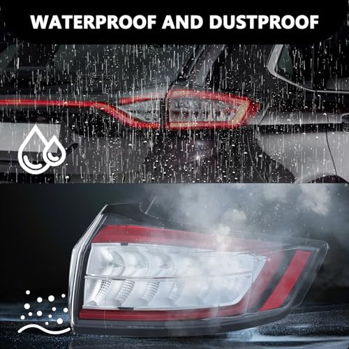 Image of Aosky LED Tail Light Assembly w /o DRL Fit for 2015 2016 2017 2018 Ford Edge | Rear Taillight Brake Signal Lamp with Bulbs Right Passenger Side