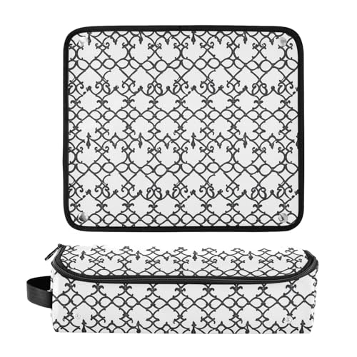 Bolso organizador resistente al calor para herramientas de cabello Gratings Marble, portátil para planchas, rizadores y accesorios de cuidado capilar miniatura 3