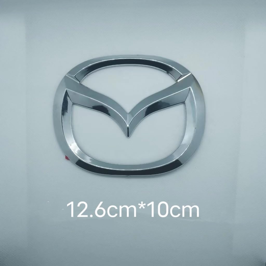Car Emblems For Mazda 3 2019-2023, Car Front And Rear Hood Trunk Grille 3D Badge Decals Emblems Metal Plastic Letter Stickers, Car Body Styling Accessories,B Silver
