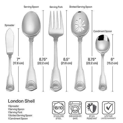Towle-London-Shell-45-Piece-1810-Stainless-Steel-Flatware-Set-Service-for-8