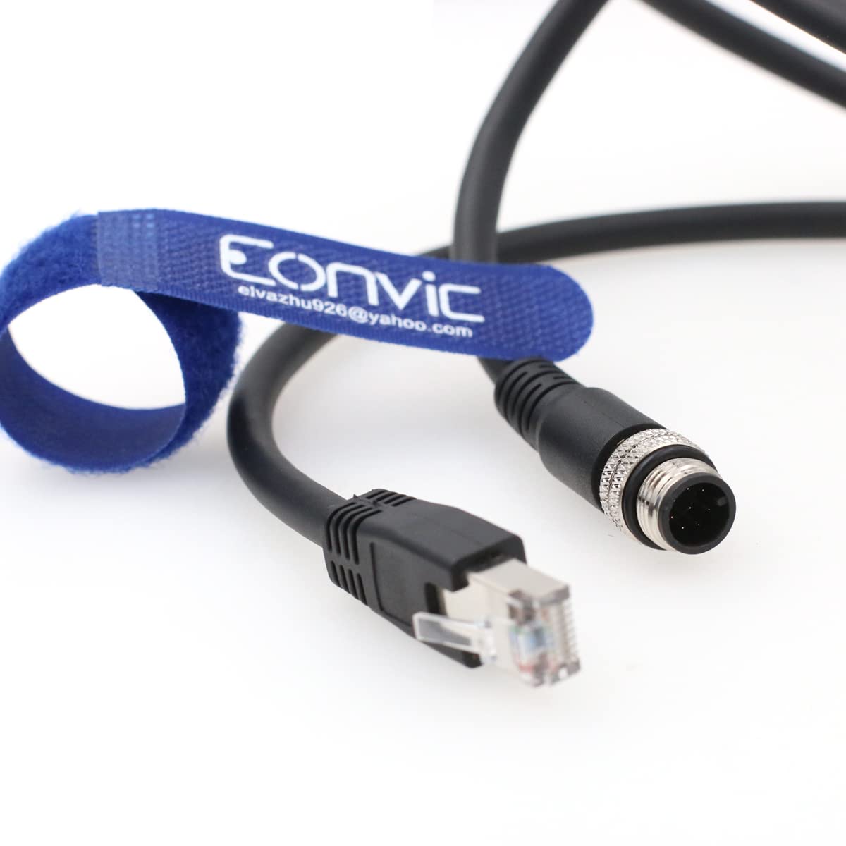 Eonvic Industrial Ethernet Cables M12 8 Pin Male to RJ45 High Flexible Shielded Network Cable with Locking Function for Industrial Cognex Camera (3M)