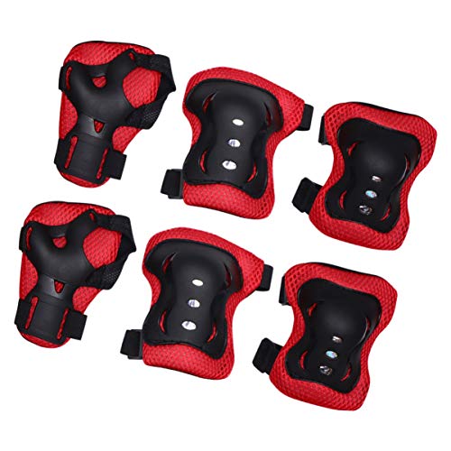 BESPORTBLE Roller Skates Protective Gear Set for Kids 6pcs Skating Pads Elbow Guards Wrist Guards Knee Caps Sports Combination Protectors Kit