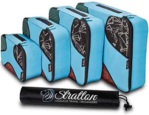 Stratton 5 Set Packing Cubes, Travel Luggage Organizers With Laundry Bag (Aqua Teal) #TOP14