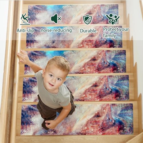 Alfombras para escalones de madera diseño abstracto casa segura 4