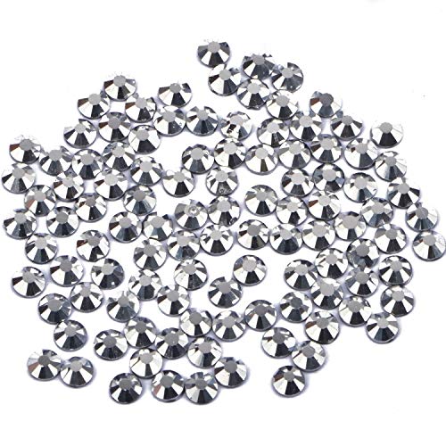 Image of 3000 Pieces Hot Fix Glass Flatback Rhinestones HotFix Round Crystal Gems (Labrador Silver, SS10)