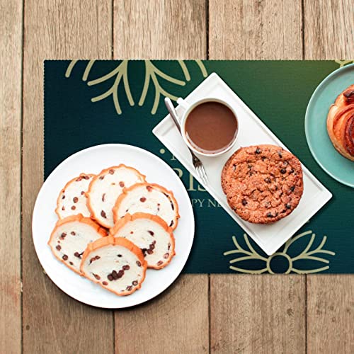 Set de table vert fonce lavable pour eviter les taches de Noel - 7