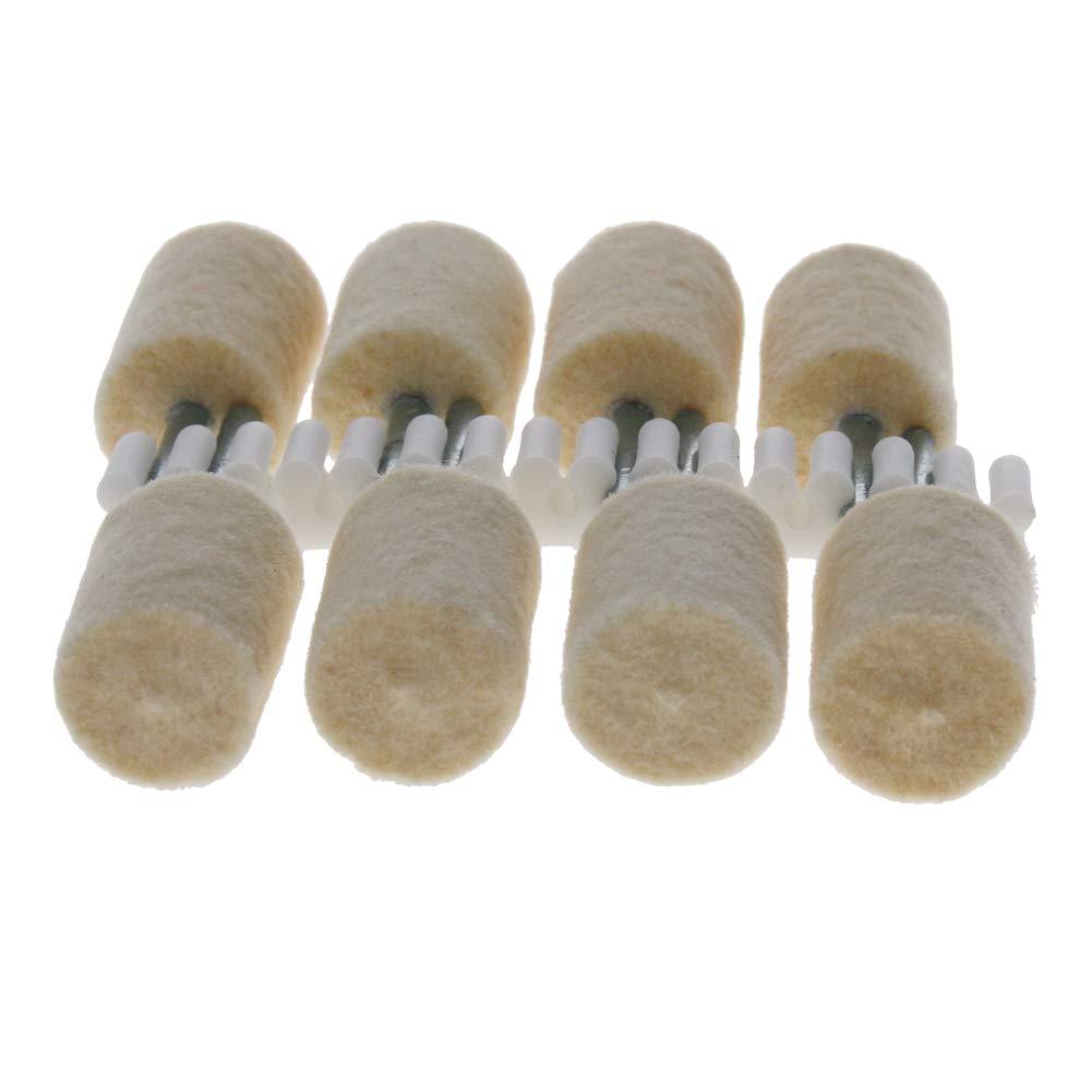 Utoolmart 14mm Wool Felt Mounted Points Cylinder Polishing Bits Burrs Buffing Wheels Grinding Head with 1/8" Shank 16 Pcs