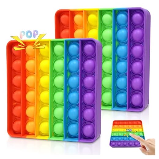 2 Piezas Push Bubble Sensory Pop Fidget Juguete, Silicone Rainbow Sensoria Antiestrés Juguete Juguete sensorial Juguete Educativo para aliviar la ansiedad para Niños/Familias y Amigos/Aeronave