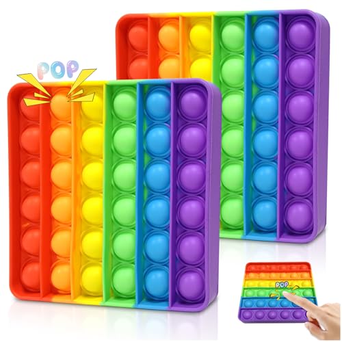 2 Stück Push and POP Bubble, Sensorisches Fidget Spielzeug Anti-Stress,...
