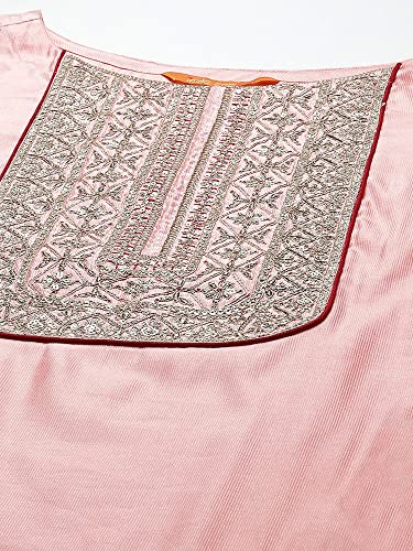 Image of INDO ERA Women's Embroidered Viscose Straight Kurta with Pant & Dupatta Set (KD9OW2473)