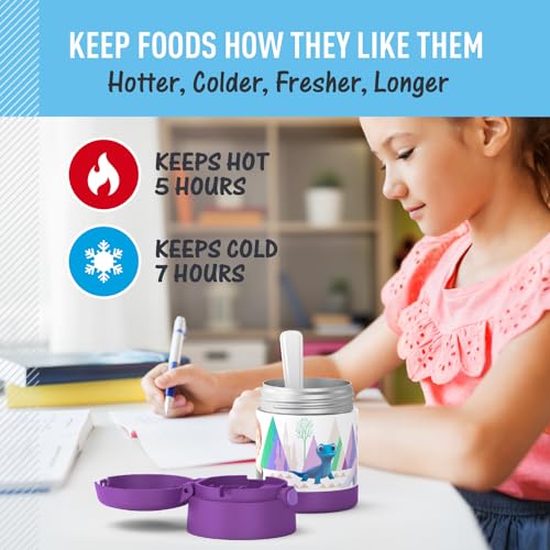 Image of THERMOS FUNTAINER Insulated Food Jar - 10 Ounce, Frozen 2 - Kid Friendly Food Jar with Foldable Spoon
