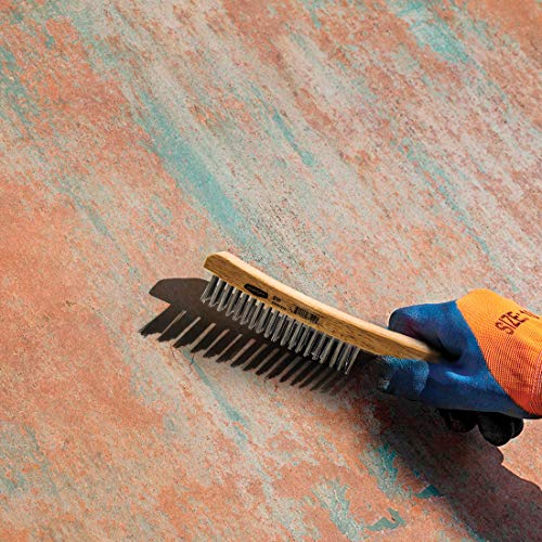 Osborn 83101 Economy Curved Handle Heavy-Duty Scratch Brush, Stainless Steel Bristle, 6" Length, 1-1/8" Width Brush, 13-11/16" Overall Length #TOP4