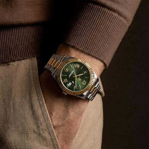 Image of Carlton London Charles Men Analog Watch, Round Dial, Stainless Steel Strap, Quartz Movement, 40 mm Case, Premium Thick Design, 30M Water Resistant, Formal Casual Wear