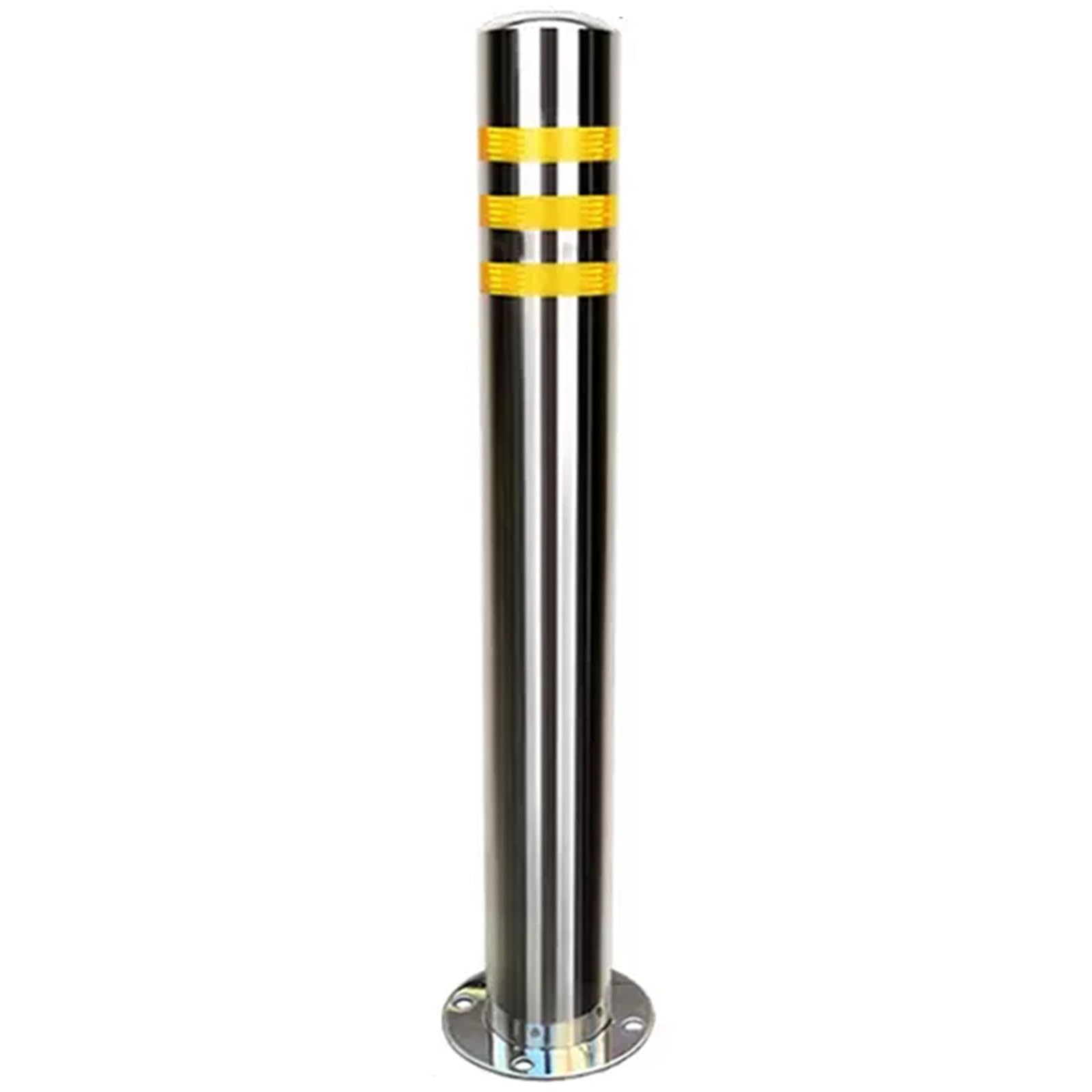 Aioneer Reflective Traffic Safety Cones & Delineator Posts, Stainless Steel Caution Bollards For Construction, Durable Floor Mounted Parking Barriers For Enhanced Site Safety-1 Pcs-60cm/23.6in Tall