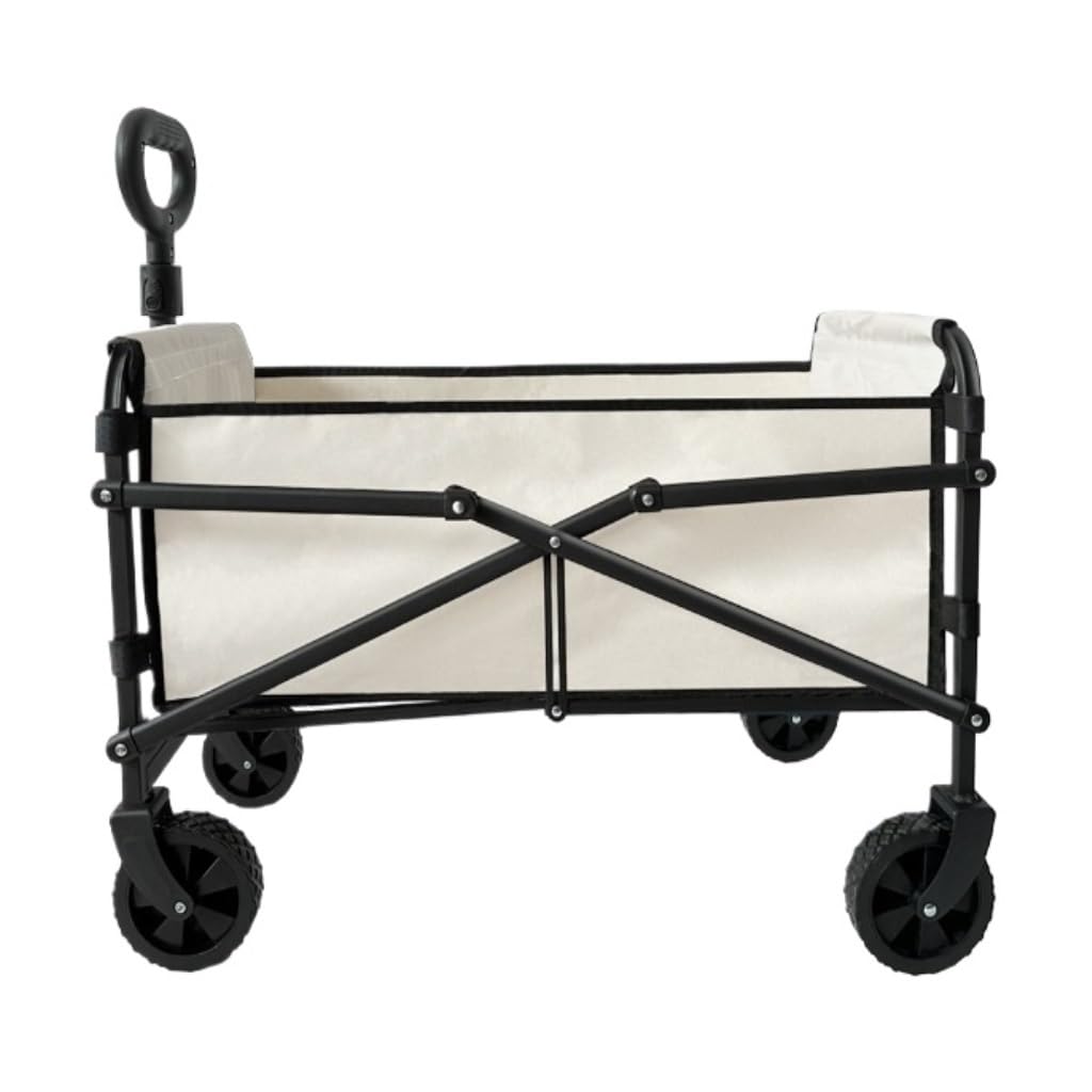 Remolque portátil for Picnic al Aire Libre con Ruedas for Acampar y Hacer Compras, Carrito de Compras móvil for Viajes a la Playa,Maletero para Moto(Black)